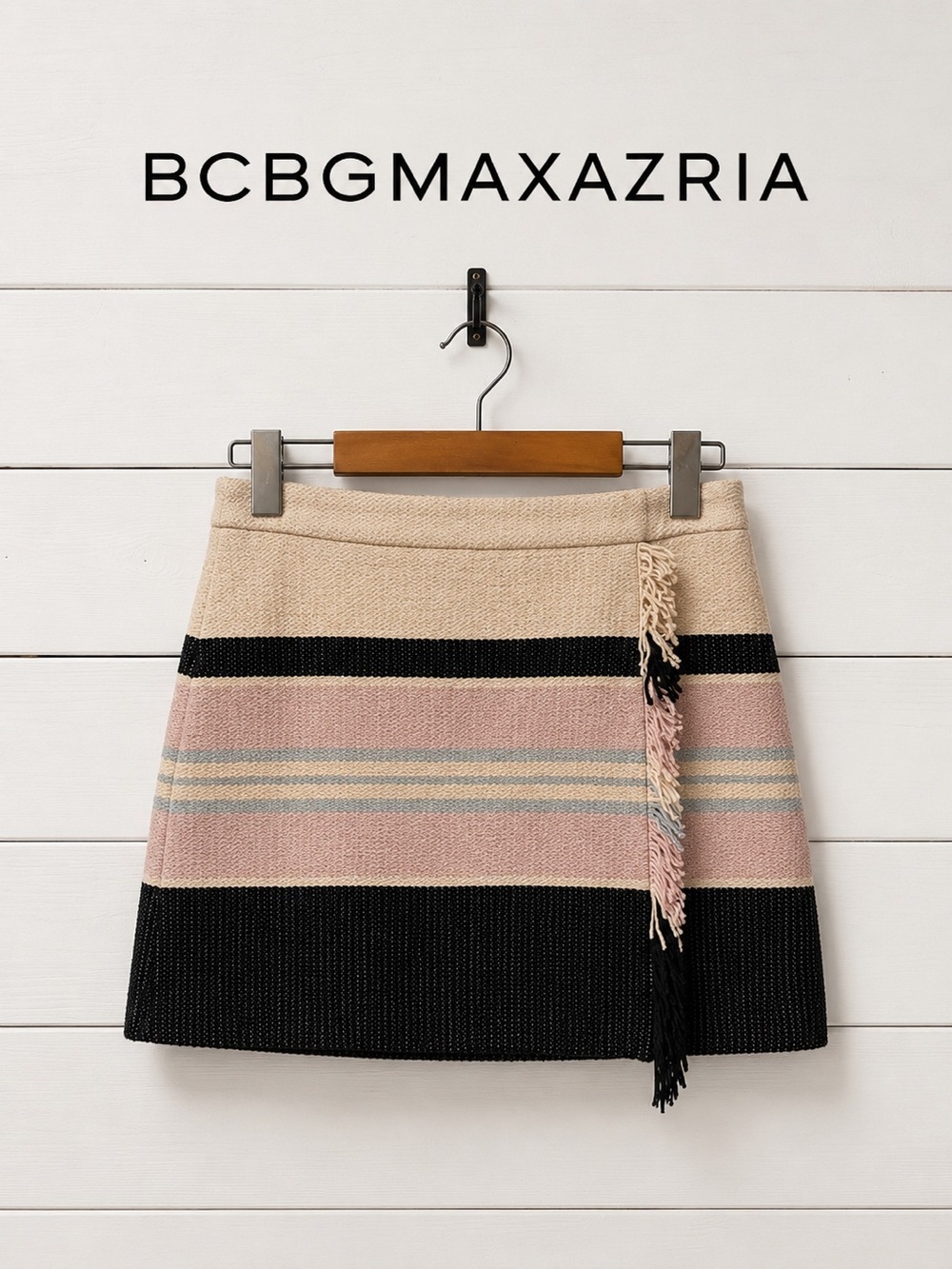 BCBGMAXAZRIA Mallika Fringe Mini Skirt Size 2